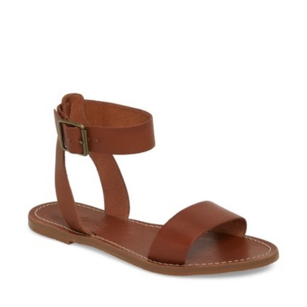 Madewell Brown Leather Ankle-Strap Sandals